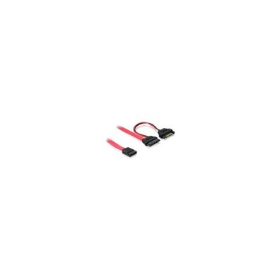 Delock DELOCK SATA-Kabel Slim 13pin -> SATA 7pin + SATA 15pin 0.50m