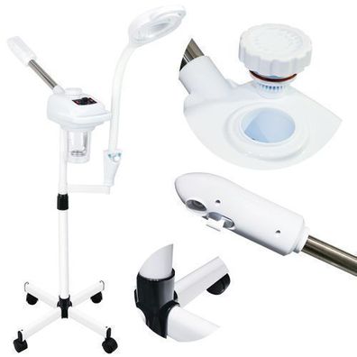 Kosmetikdampfgerät mit 2-in-1 Lupenlampe und Ozon Calissimo