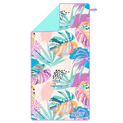 NILS Mikrofaserhandtuch Flora 160 × 80 cm für Strand Schwimmbad Sport