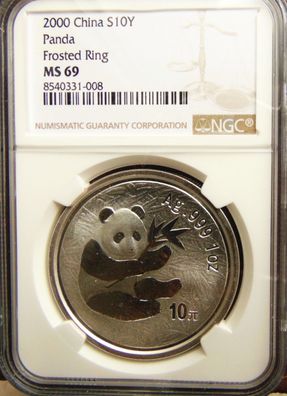 CHINA. 10 Yuan 2000, Panda MS 69 NGC