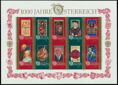 Österreich BLOCK Kleinbogen Block 12 postfrisch SD1FEAA