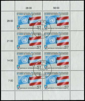 Österreich BLOCK Kleinbogen Nr 2004 zentrisch gestempelt KLE X23F256