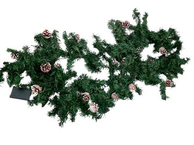 LED Tannengirlande 180cm Weihnachtsdeko Weihnachtsgirlande Tannenzapfen Kugeln