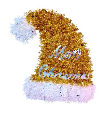 Weihnachtsdeko Weihnachtsmütze Merry Christmas 26x27cm Lametta Nikolausmütze