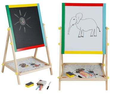 Spieltafel doppelseitig Kreidetafel & Whiteboard 40x65x33cm Kindertafel