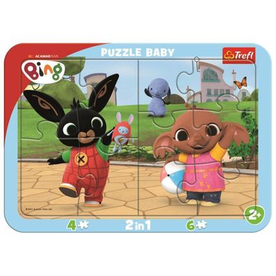 TREFL Baby-Puzzle Bing spielt 2in1, 10 Teile