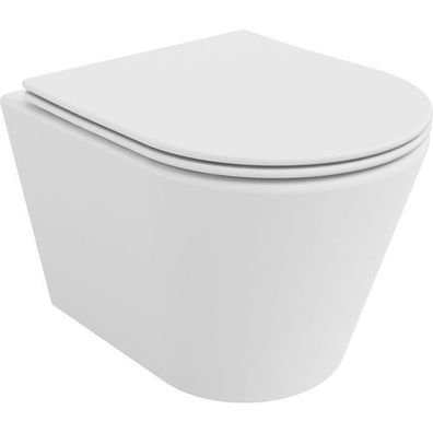 Mexen Rico Randlos WC-Schüssel mit SLIM Sitz, Weiß Matt, 48x36x36 cm