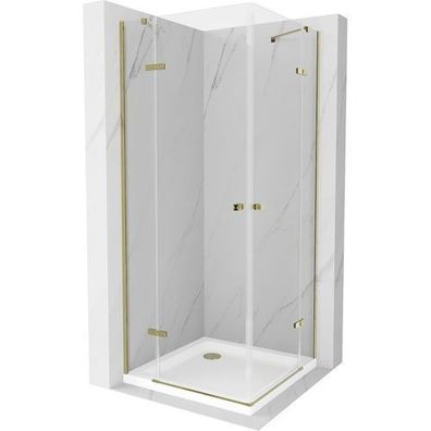 Mexen Roma Duo Duschabtrennung 80x80 cm Gold inkl. Flat Duschwanne