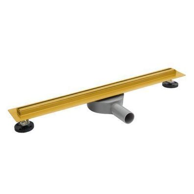 Duschrinnen Edelstahl SLIM & LOW Proline 80 cm in Gold | Komplettset Bodenablauf