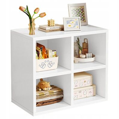 Offenes, modulares, freistehendes weißes Regal mit Schrank und Kommode im skandinavis