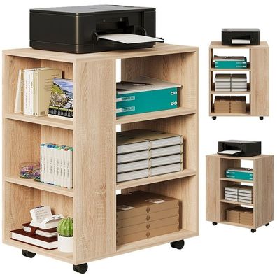 Multifunktionaler Druckerständer, Regal, Ablage, Schrank, hellbraun