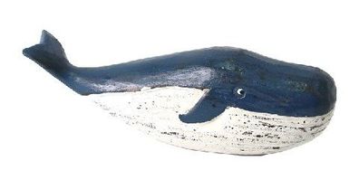 Maritime Deko Holz-Wal in Blau-Weiß