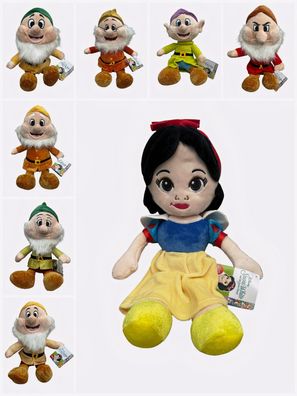 Plüschfiguren Schneewittchen Plüsch Figuren 7 Zwerge Auswahl 30 / 40 cm Groß