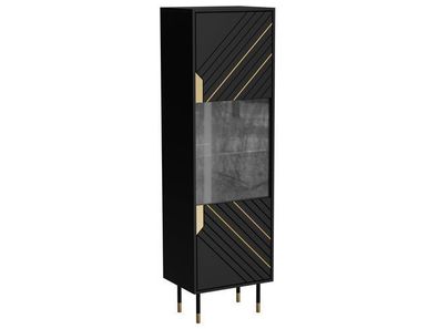 Vitrine Mountain Vitrinenschrank schwarz/gold 54 x 180 x 40 cm