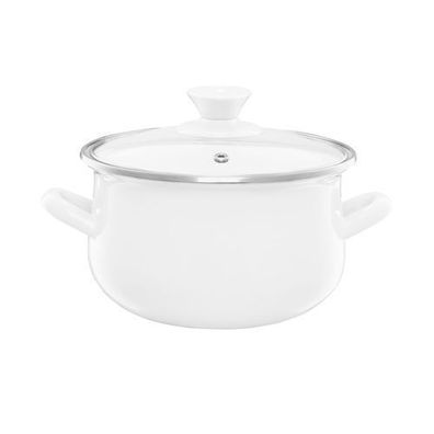 Kochtopf emailliert mit DeckelSuppentopf Pyza 18 cm 2,9 l creme EMALIA OLKUSZ