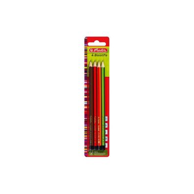 herlitz Scolair Bleistifte H/HB/B/2B farbsortiert 4 St