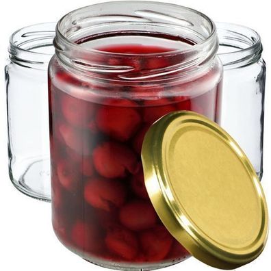 KADAX Weckgläser 540 ml, Einmachglas zum Einlegen, Gold / 48 Stück