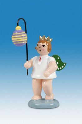 Holzfigur Engel mit Lampion Kugel gerillt ohne Krone Höhe 6cm NEU Holzengel Instr