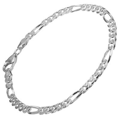 trendor Schmuck Figaro-Armband Silber 925 Herren-Armband Breite 4,3 mm 41994