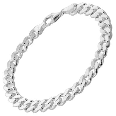 trendor Schmuck Armband für Männer 925 Silber Panzerkette Massiv Breite 8,2 mm 85895