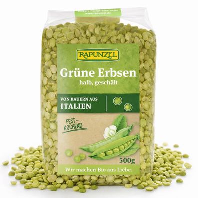 Rapunzel Bio Erbsen grün halbiert und geschält - 500g