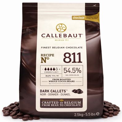 Callebaut Receipe No. 811 Kuvertüre Callets, Zartbitterschokolade, 54,5% Kakao