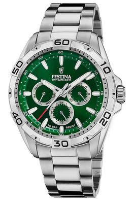 Festina Herren-Multifunktionsuhr Stahl/Grün F20623/3