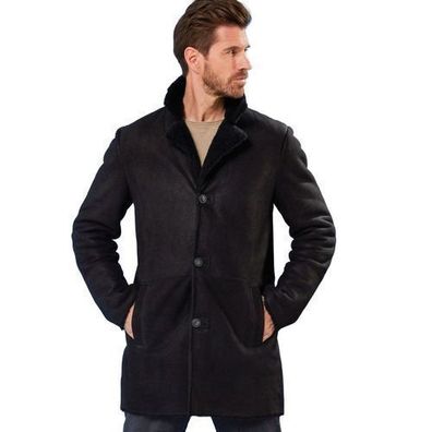 Jilani Collection - Herren Lammfellmantel Lederjacke Lammfell schwarz