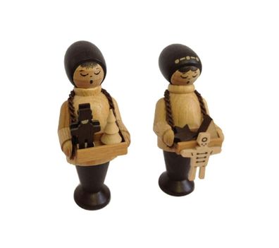 Miniaturfigur Striezelkinder natur Höhe=6cm NEU Seiffen Erzgebirge Dekoration Ho
