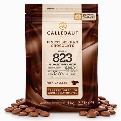 Callebaut Receipe No. 823 - Kuvertüre Callets, Vollmilch Schokolade, 33,6% Kakao