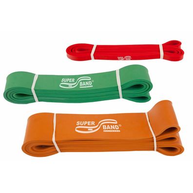 Dittmann Superband 3er Kombi Rot, Grün, Orange - Gymnastikband für Reha und Ther