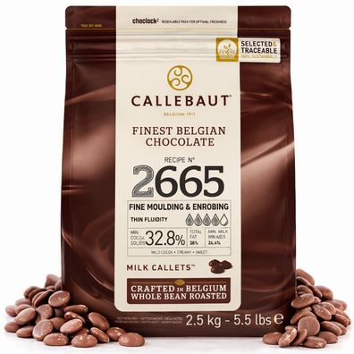 Callebaut Receipe No. 2665 - Kuvertüre Callets, Vollmich Schokolade, 32,8% Kakao