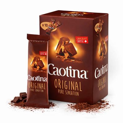 Caotina Original Trinkschokolade Sticks mit Schweizer Schokolade 10x15g