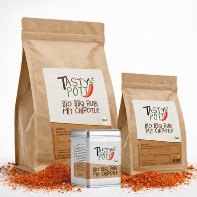Tasty Pott Bio BBQ Rub mit Chipotle - im Beutel