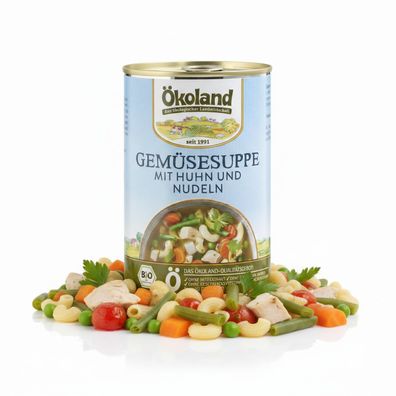 Ökoland Gemüsesuppe mit Geflügel, (6 x 400 g) - 2400.0g