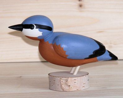 Ganzjahresdekoration Holzvogel Kleiber Höhe 10cm NEU Figuren Schnitzen Holz Wald
