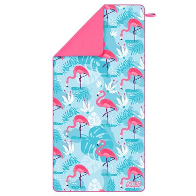 NILS Mikrofaserhandtuch Flamingos 160 × 80 cm für Strand Schwimmbad Sport