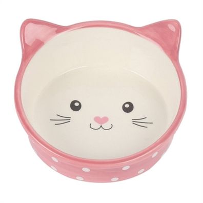 Happy Pet Food Bowl Cat Polka Pink/Cream 300ml