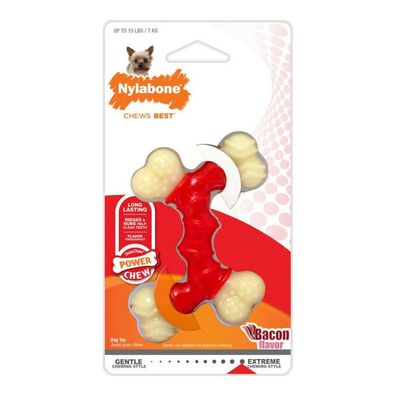 Beißring für Hunde Nylabone Extreme Chew Double Bacon Größe M Nylon