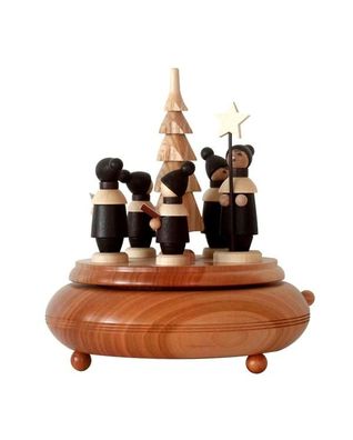 Spieldose mit der Seiffener Kurrende natur Höhe=18cm NEU Spieluhr Spielwerk Schn