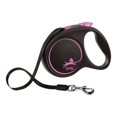 Hundeleine Flexi BLACK DESIGN 5 m Rosa Größe S