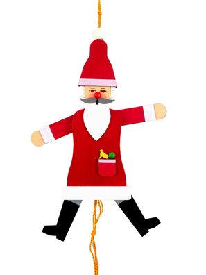 Holzspielzeug Hampelmann Weihnachtsmann bunt Höhe=28cm NEU Spielfigur Hampelfigu