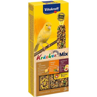 Vitakraft Vogelsnack Kanarien Kräcker Mix Ei, rucht, onig, 1x 3 St, 80 g (1er Pack)