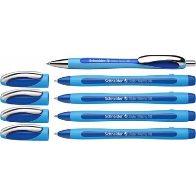 4 Schneider Kugelschreiber Slider Memo blau