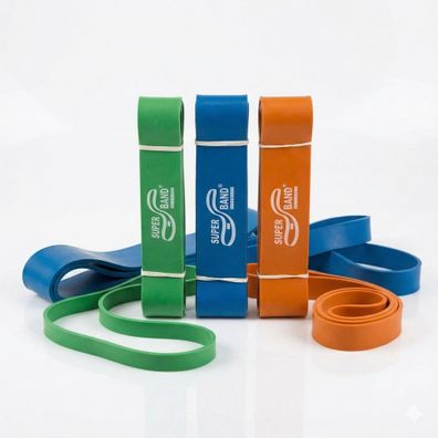 Dittmann Gymnastikband Superband - 3er Kombi - Grün, Blau, Orange