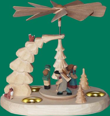 Tischpyramide Erzgebirgsfiguren geschnitzt Höhe 23cm NEU Holz