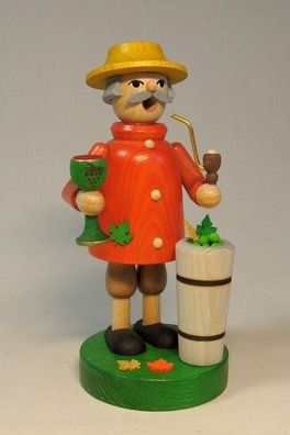 Räucherfigur Winzer mit Weinbehälter Höhe= 18cm NEU Räuchermann Rauchmann Räucher
