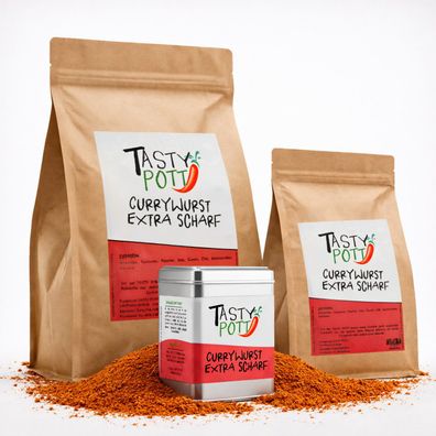 Tasty Pott Currywurst Gewürzmischung extra scharf - im Beutel