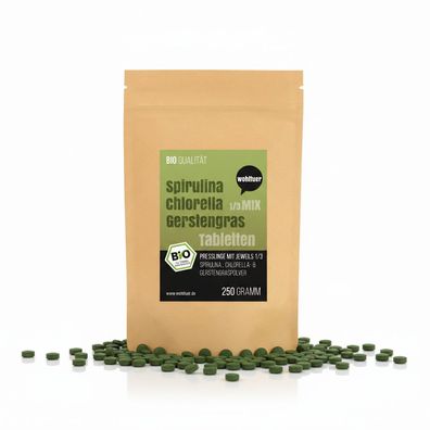 Wohltuer Spirulina Chlorella Gerstengras Mischung - 250g