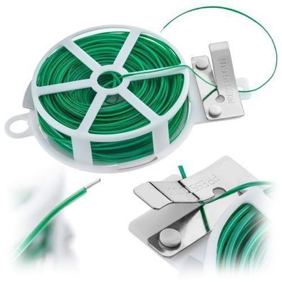 KADAX PVC-Gartendraht mit Pflanzenschneider, 50 m